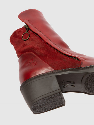 Zip Up Ankle Boots MELY074FLY RUG/OILSUEDE RED