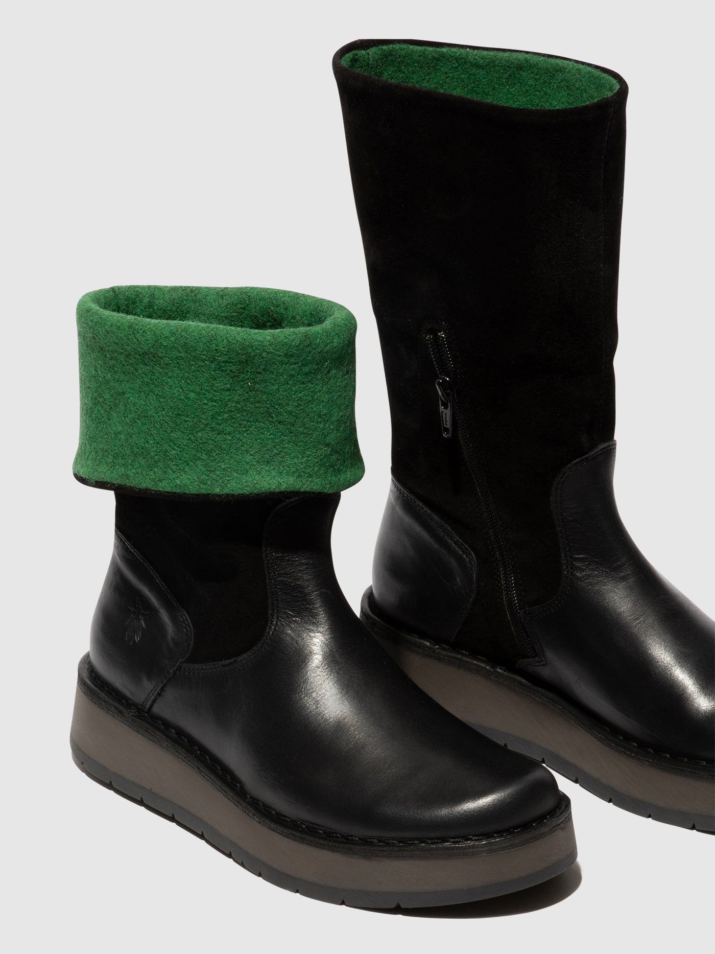 Zip Up Boots RULA083FLY BLACK (GREEN)