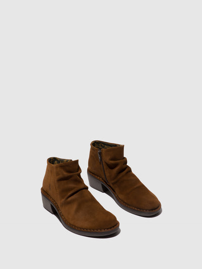 Zip Up Ankle Boots MERK093FLY CAMEL