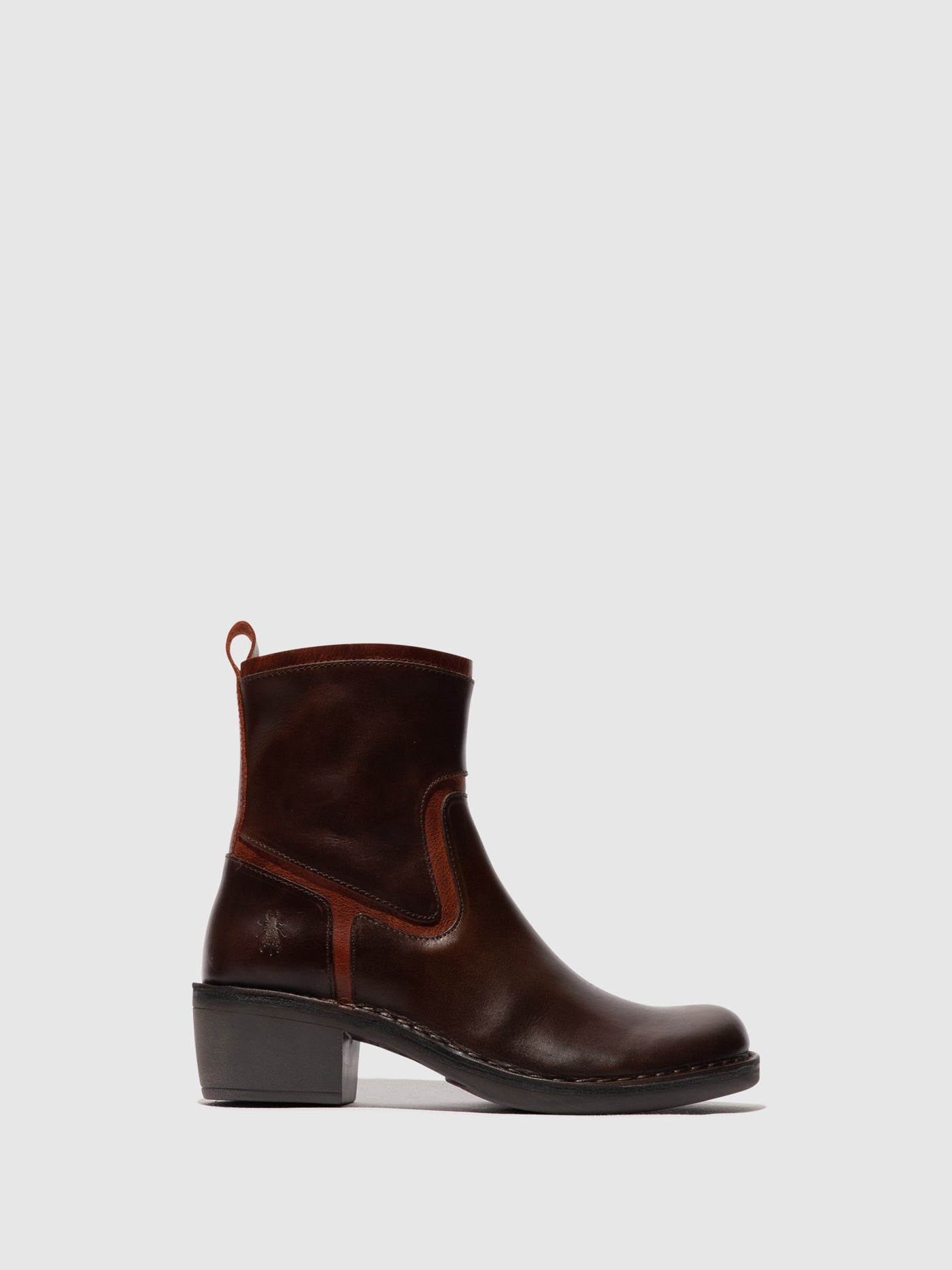 Zip Up Ankle Boots MIZI102FLY DK BROWN/BRICK