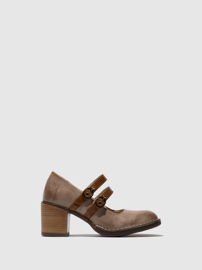Double Buckle Shoes BALY106FLY TAUPE/CAMEL