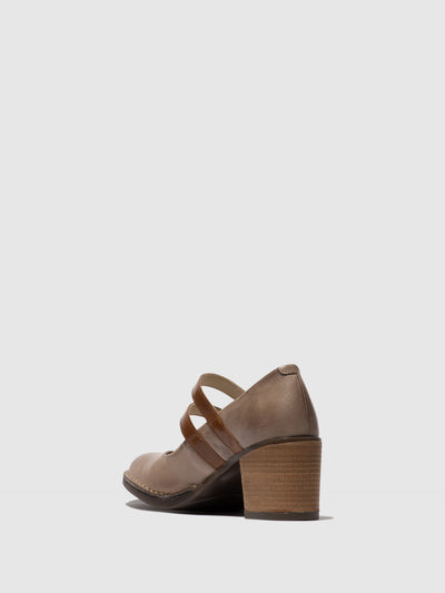 Double Buckle Shoes BALY106FLY TAUPE/CAMEL