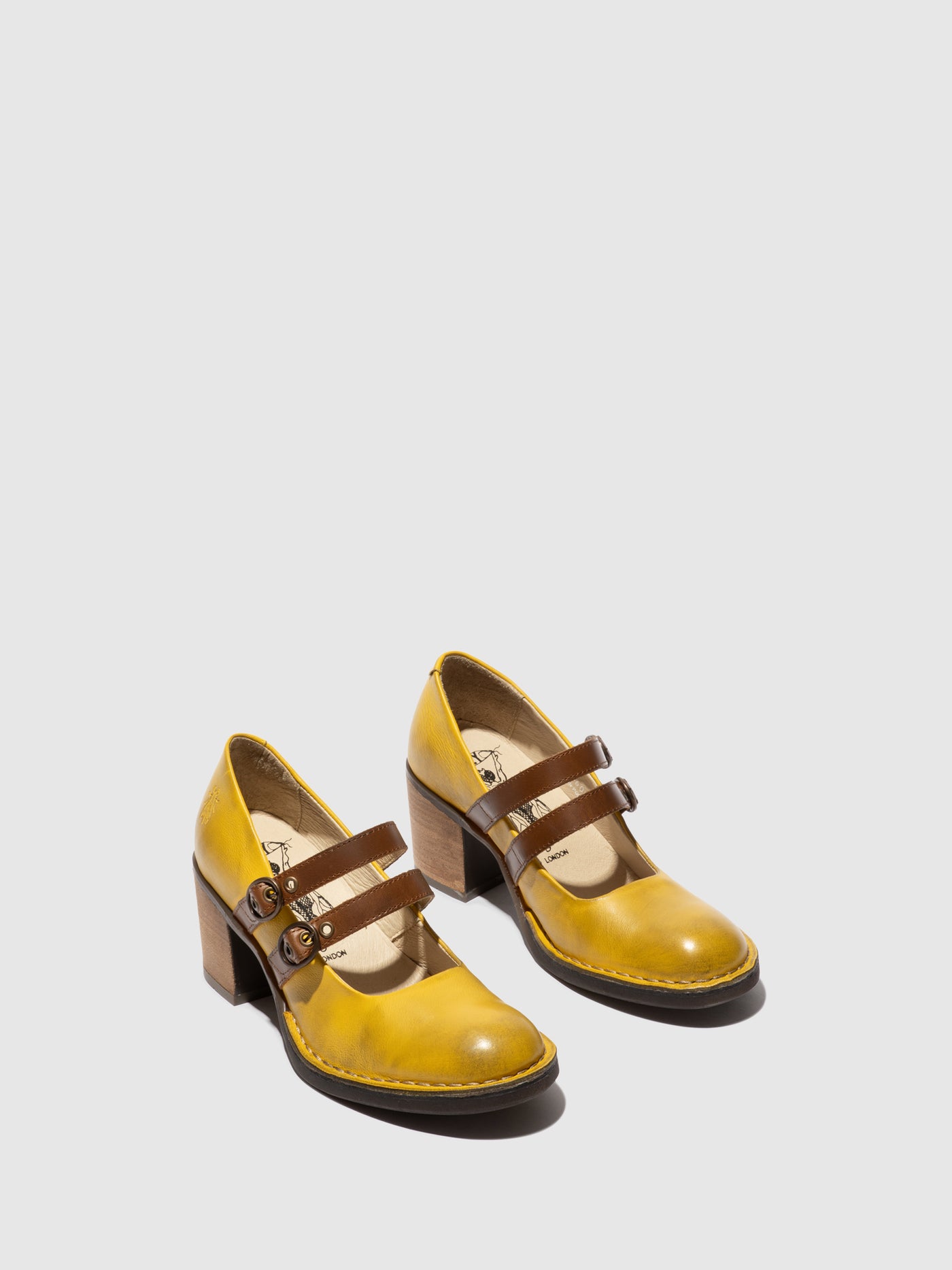 Double Buckle Shoes BALY106FLY YELLOW/CAMEL