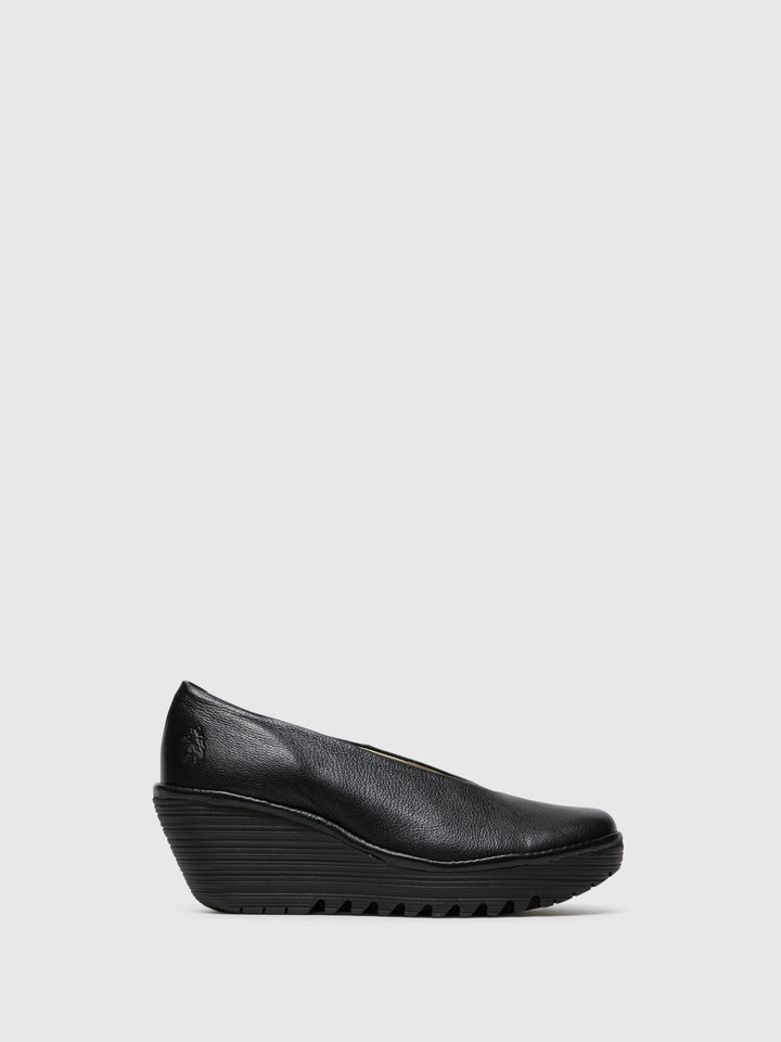 Wedge Shoes YAZ Gloss Black Fly London EU