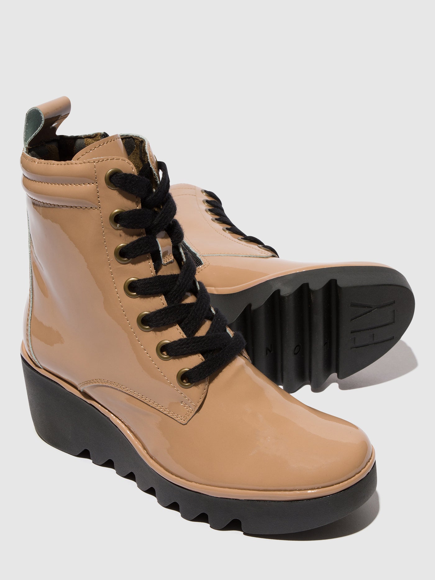 Lace-up Ankle Boots BIAZ329FLY CAPUCCINO
