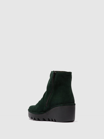 Zip Up Ankle Boots BROM344FLY OILSUEDE GREEN FOREST
