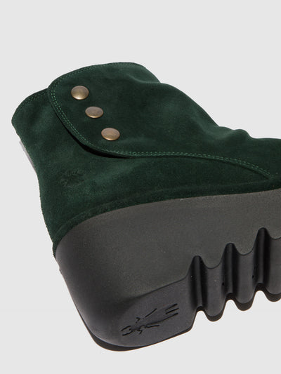 Zip Up Ankle Boots BROM344FLY OILSUEDE GREEN FOREST