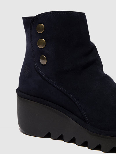 Zip Up Ankle Boots BROM344FLY NAVY