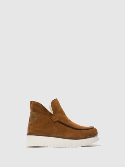 Round Toe Ankle Boots COZE348FLY SUEDE/RUG COGNAC