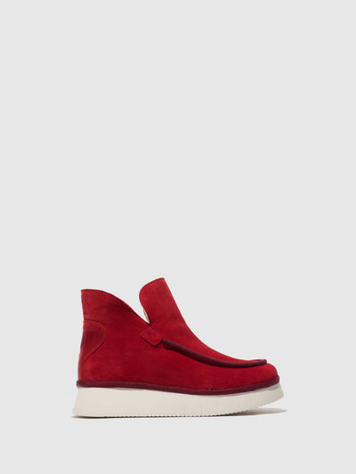 Round Toe Ankle Boots COZE348FLY SUEDE/RUG CARMINE RED