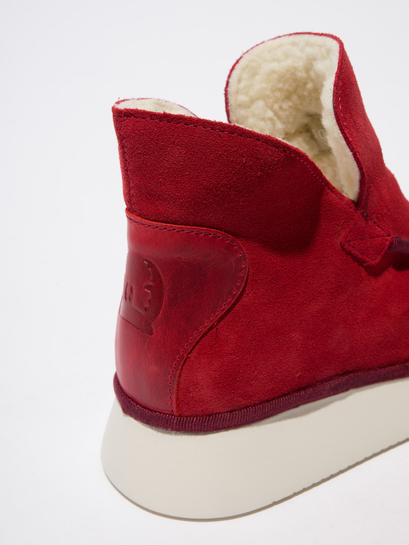 Round Toe Ankle Boots COZE348FLY SUEDE/RUG CARMINE RED