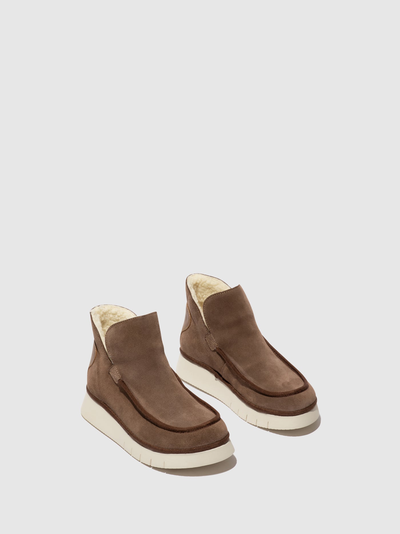 Round Toe Ankle Boots COZE348FLY TAUPE/CAMEL