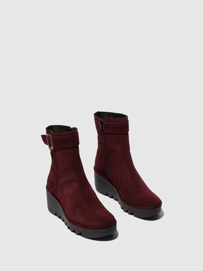 Zip Up Ankle Boots BEPP396FLY WINE