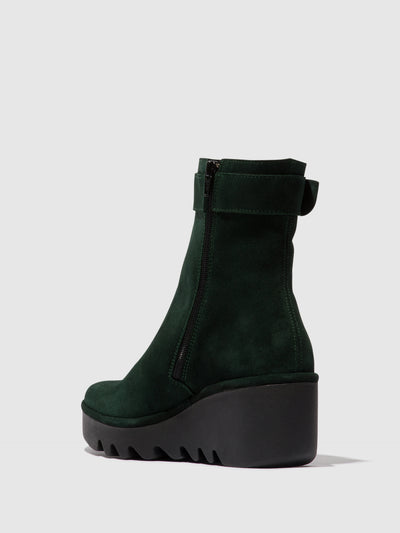 Zip Up Ankle Boots BEPP396FLY GREEN FOREST