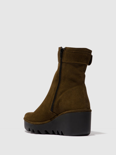 Zip Up Ankle Boots BEPP396FLY SLUDGE