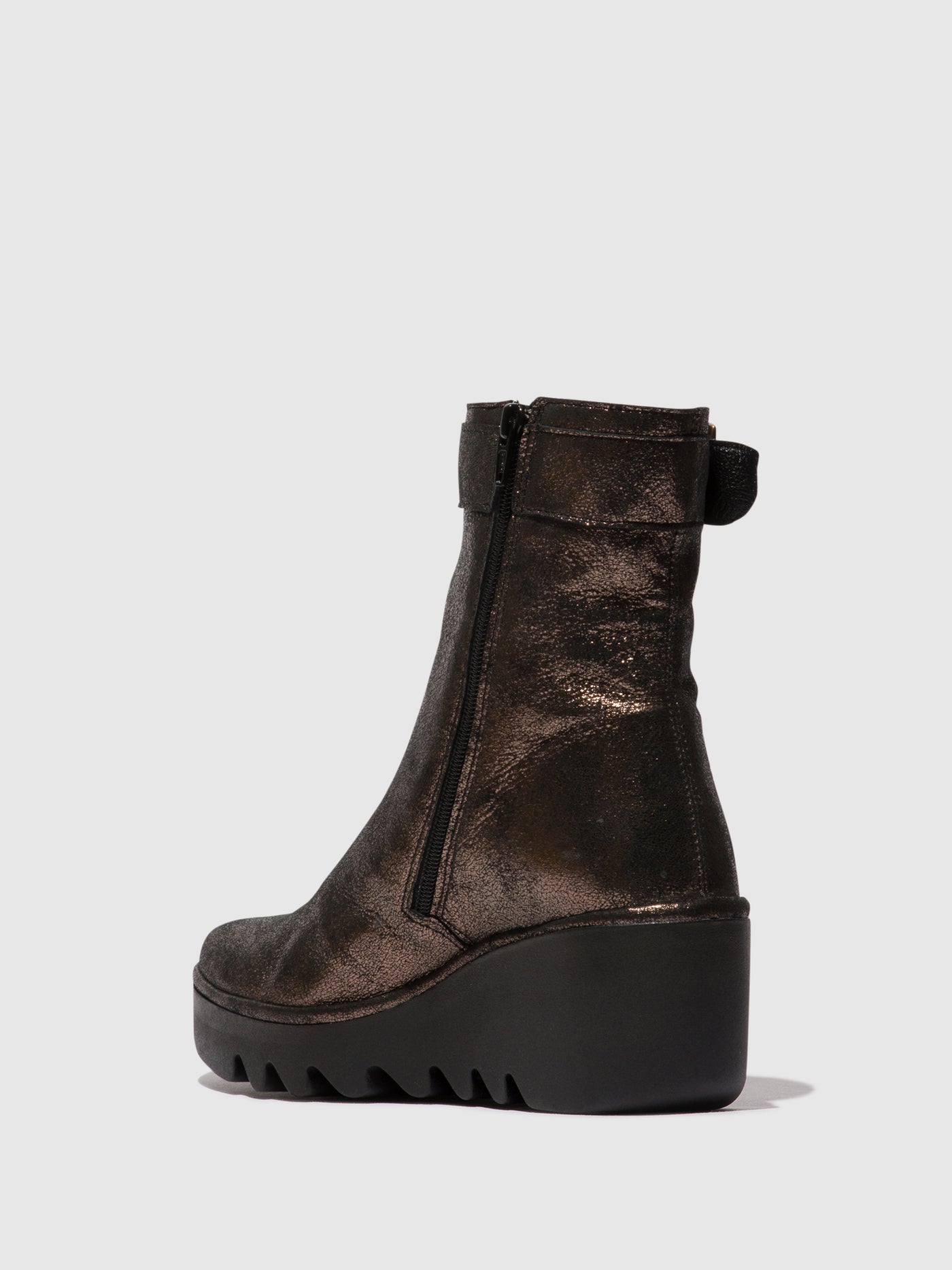 Zip Up Ankle Boots BEPP396FLY GRAPHITE