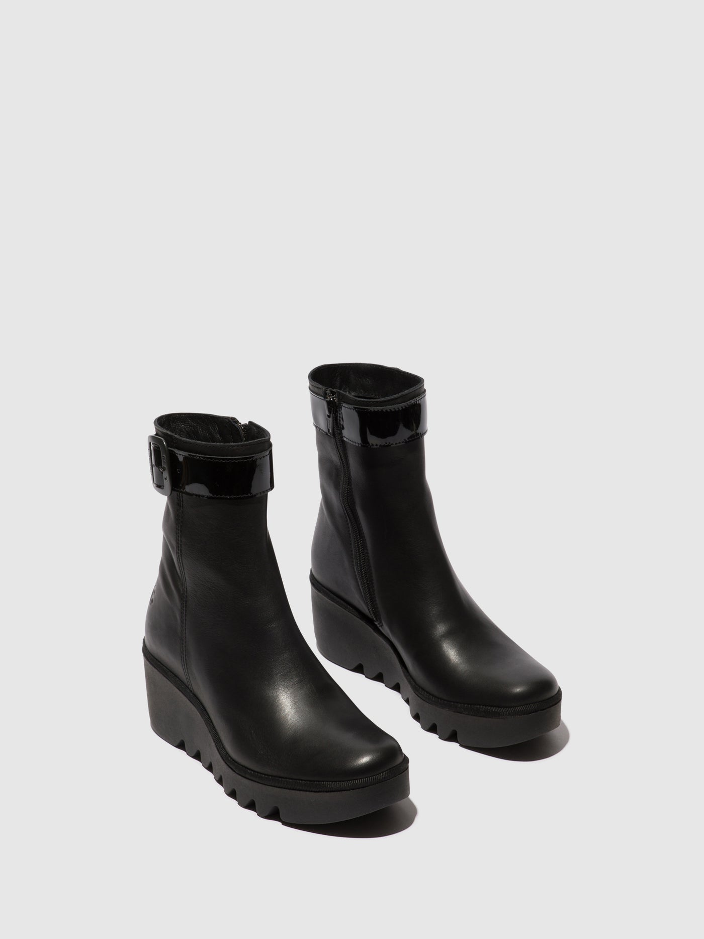 Zip Up Ankle Boots BEPP396FLY ARKANSAS/ATLANTIS BLACK