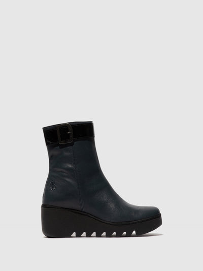 Zip Up Ankle Boots BEPP396FLY NAVY/BLACK
