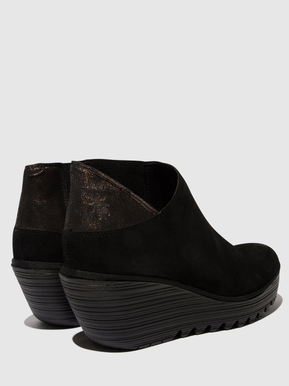 Zip Up Ankle Boots YEGO400FLY BLACK/GRAPHITE
