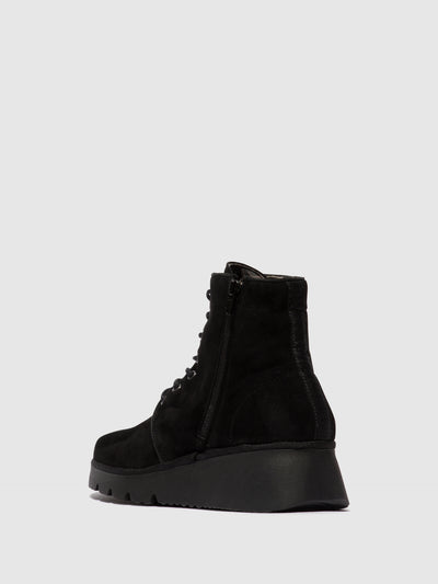 Lace-up Ankle Boots PALL404FLY KID SUEDE BLACK
