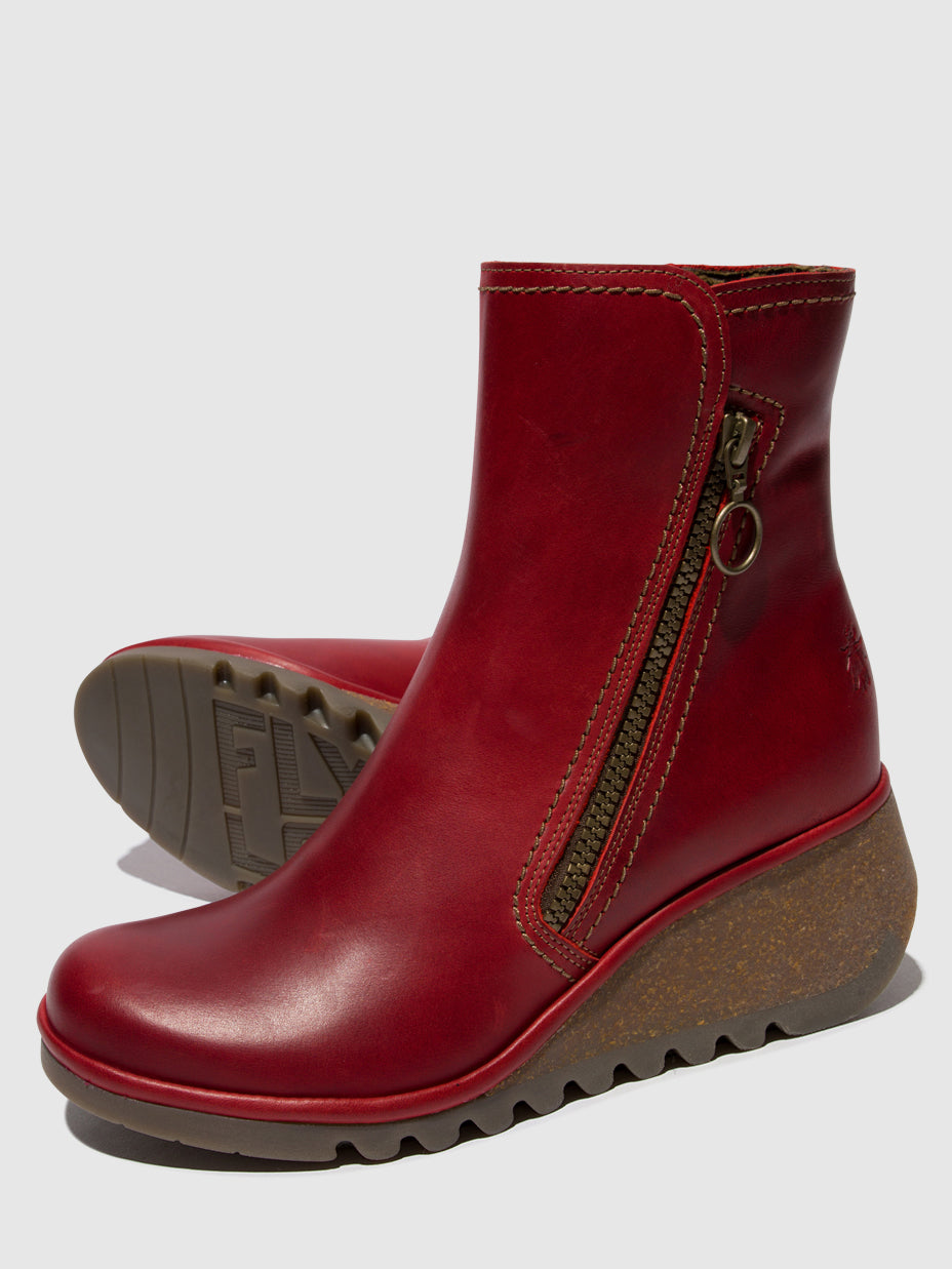 Zip Up Ankle Boots NELA407FLY RED