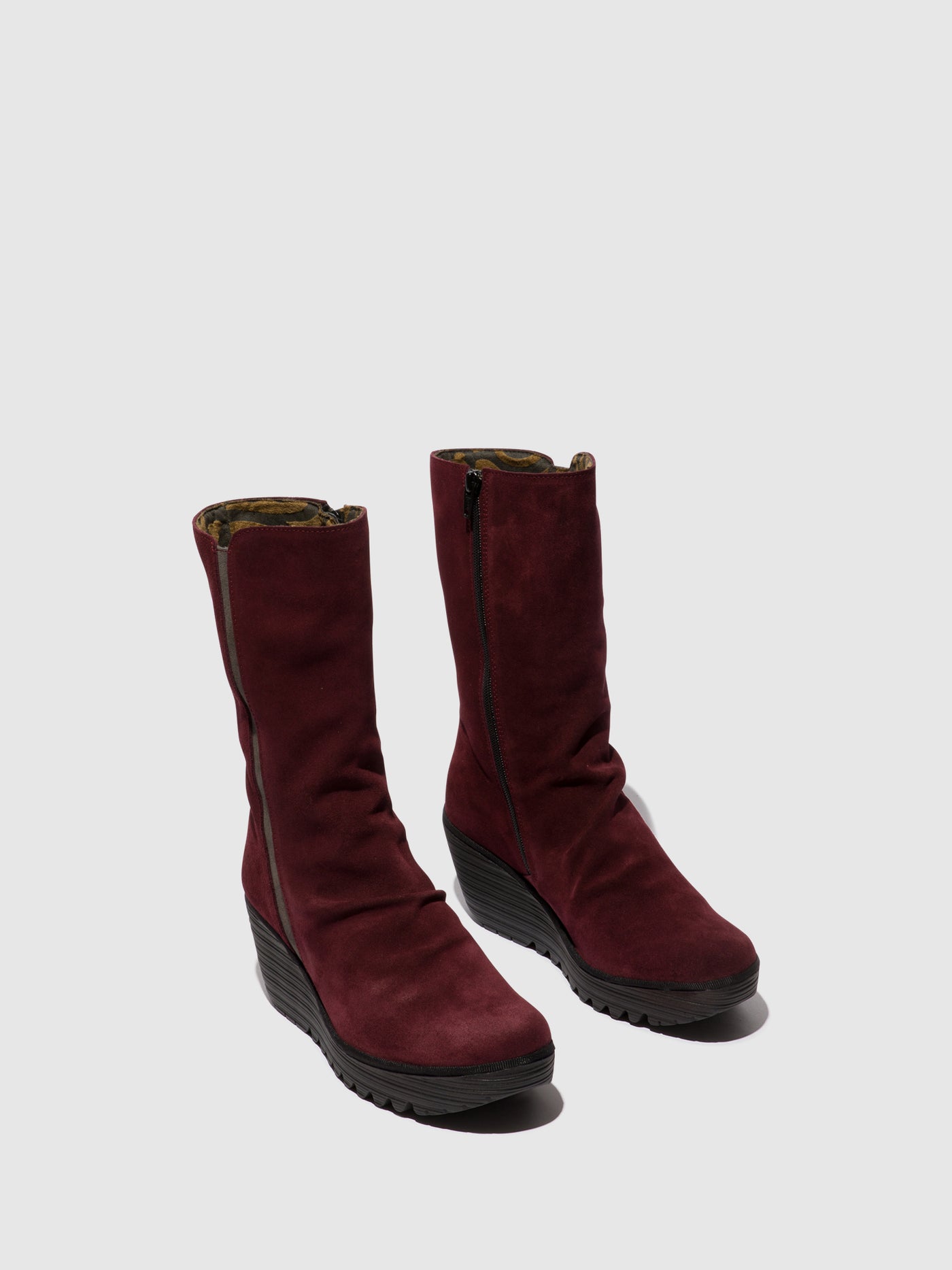 Zip Up Ankle Boots YEMY408FLY WINE/DIESEL