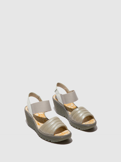 Sling-Back Sandals YIKO414FLY SILVER/OFFWHITE