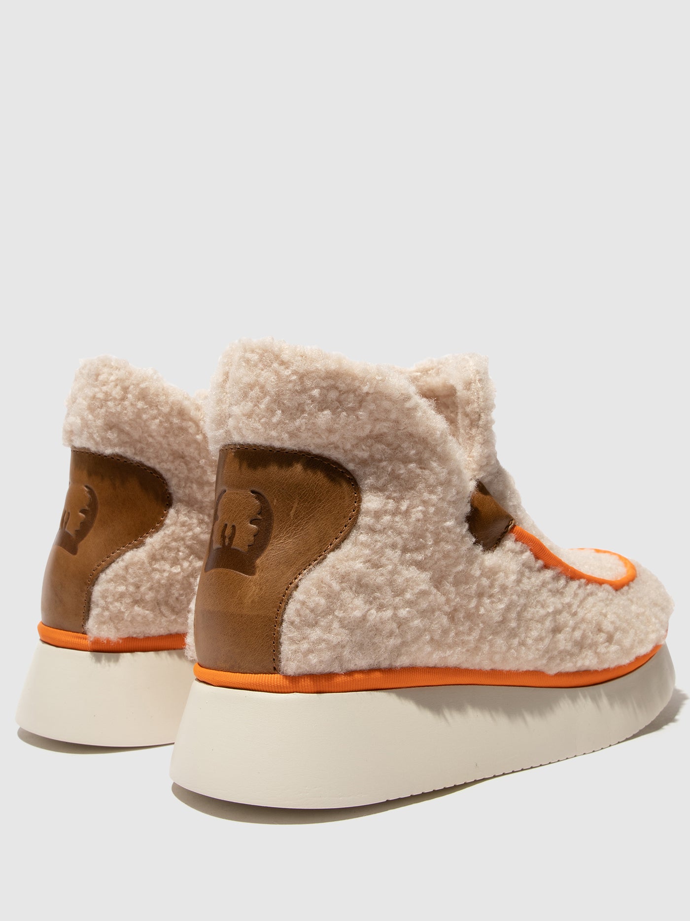 Round Toe Ankle Boots CHEP452FLY OFFWHITE/CAMEL