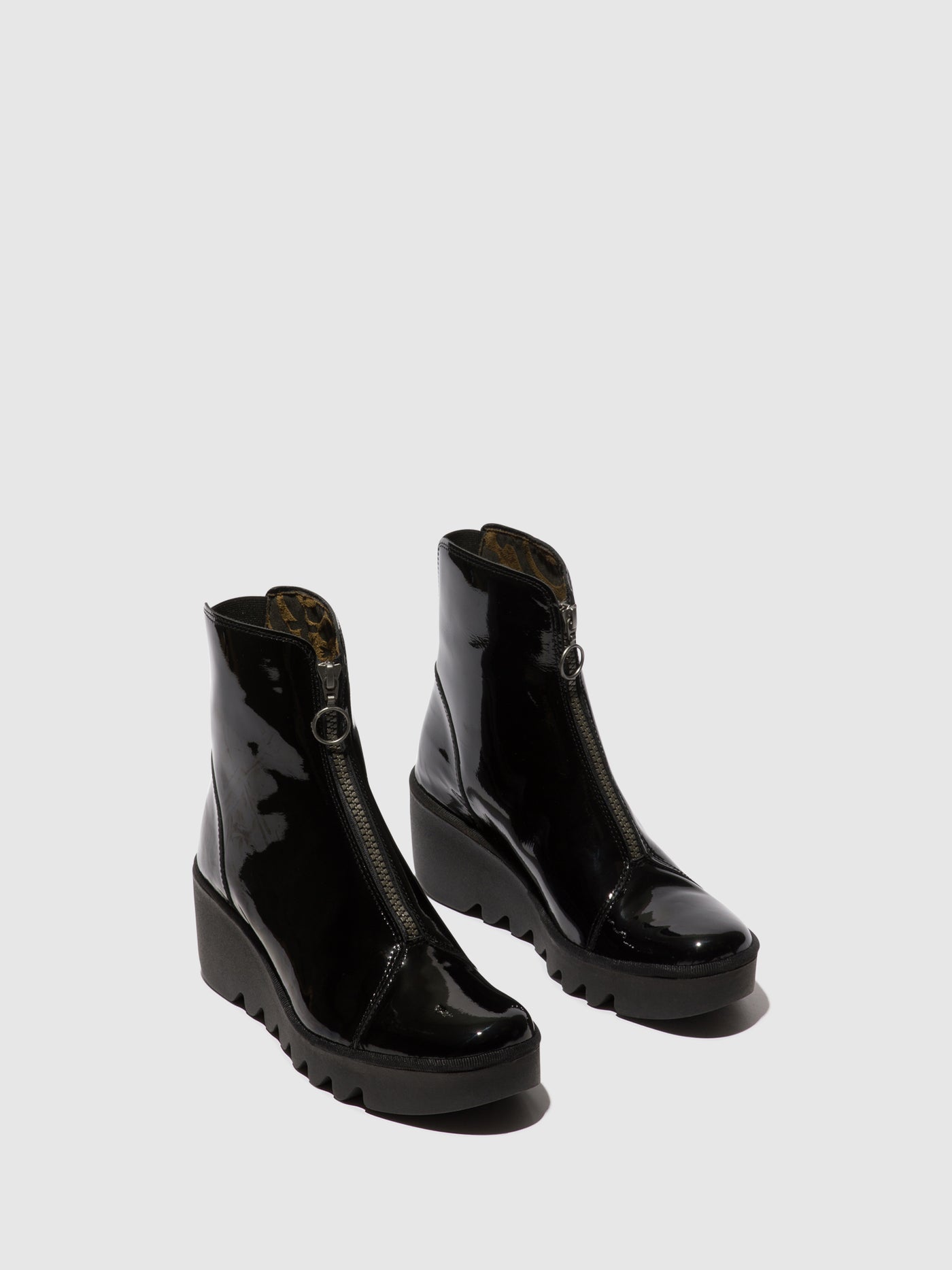 Zip Up Ankle Boots BOCE457FLY ATLANTIS BLACK