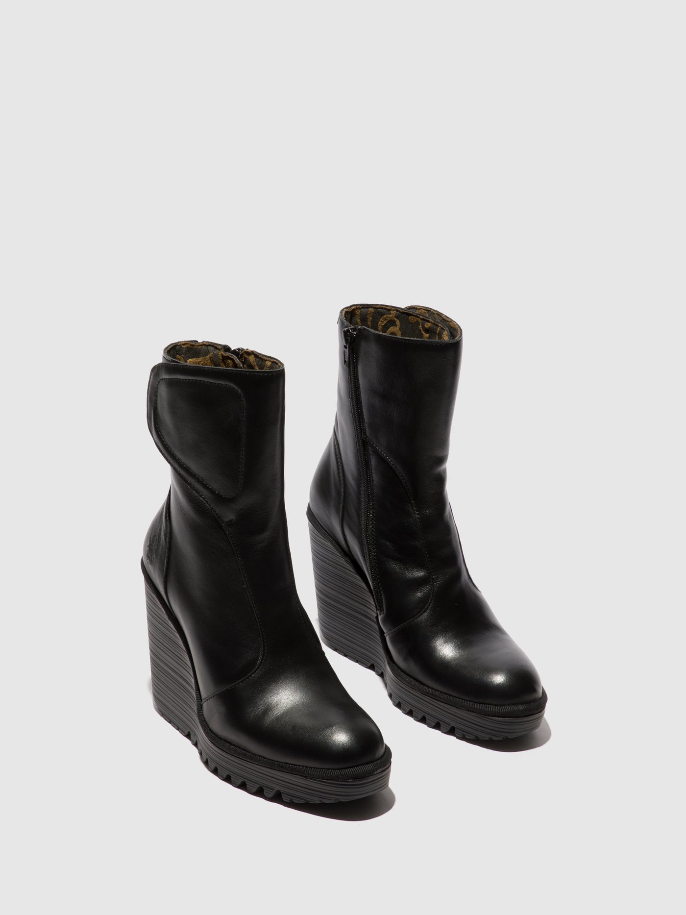 Zip Up Ankle Boots DALLY463FLY BLACK