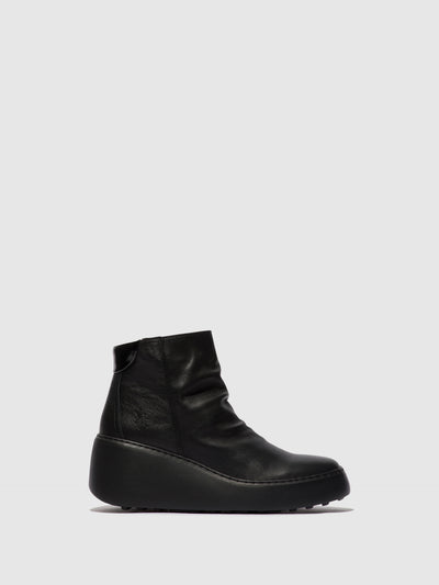Zip Up Ankle Boots DABE461FLY BLACK (BLACK SOLE)