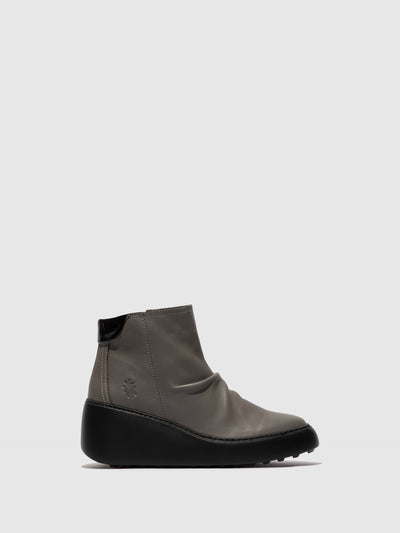 Zip Up Ankle Boots DABE461FLY GREY (BLACK SOLE)