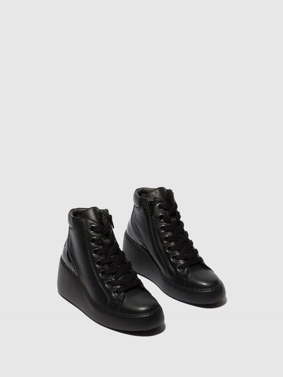 Lace-up Ankle Boots DICE468FLY BLACK (BLACK SOLE)