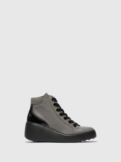 Lace-up Ankle Boots DICE468FLY GREY (BLACK SOLE)