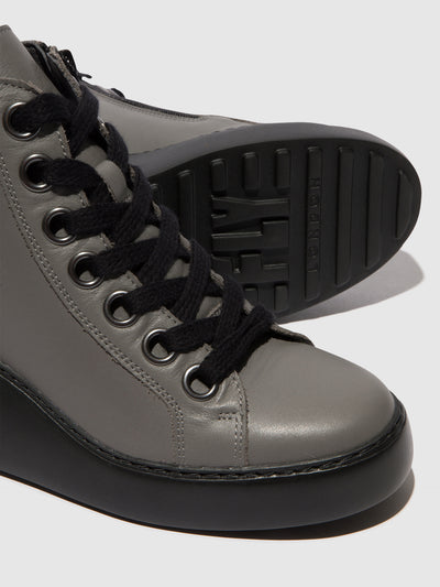 Lace-up Ankle Boots DICE468FLY GREY (BLACK SOLE)