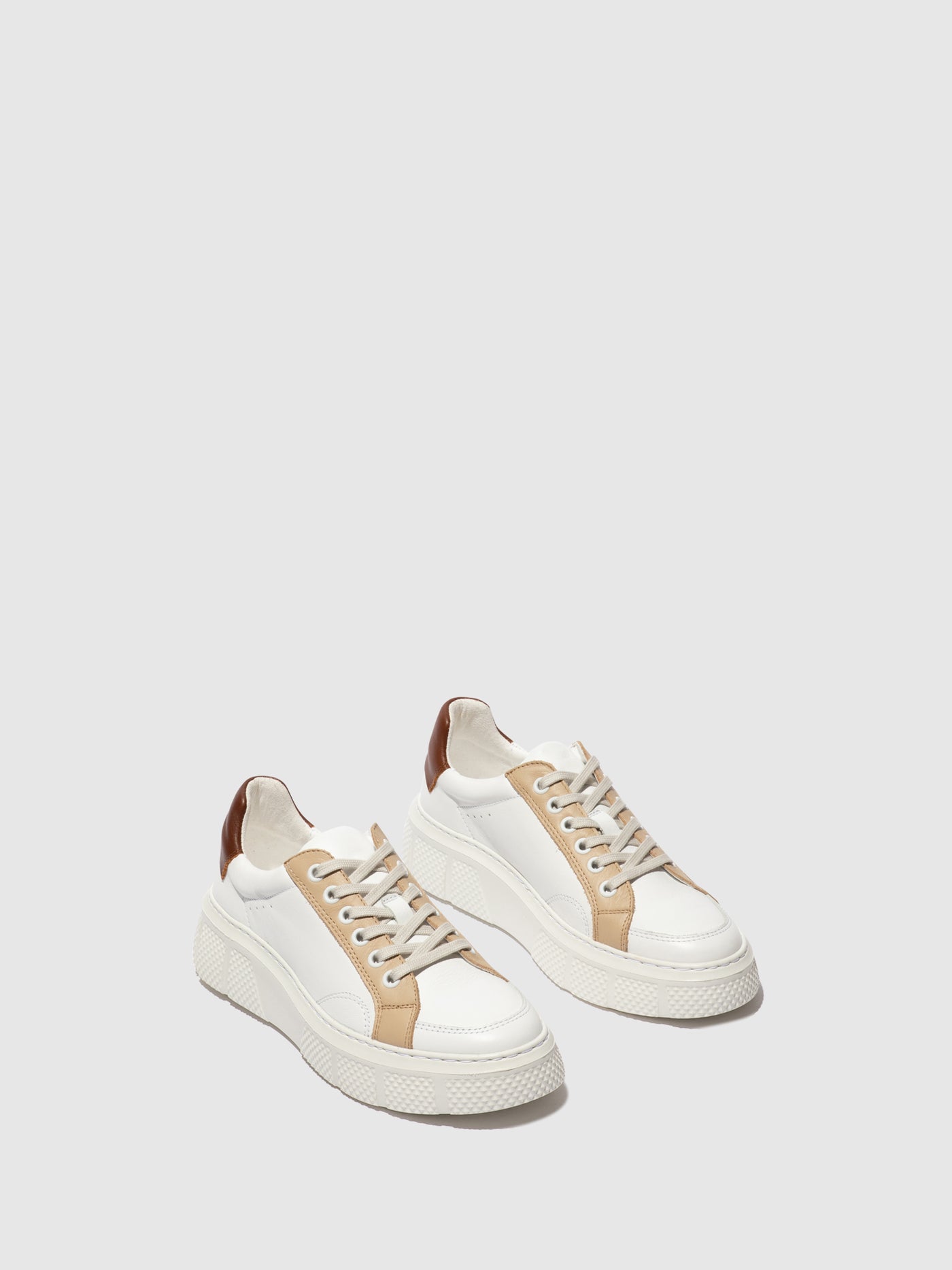 Lace-up Trainers EMMY510FLY WHITE/BEIGE/COGNAC