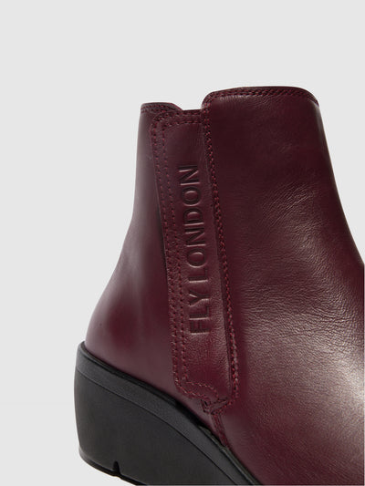Zip Up Ankle Boots NULA550FLY BORDEAUX