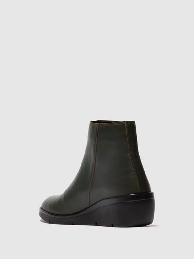 Zip Up Ankle Boots NULA550FLY DARK GREEN