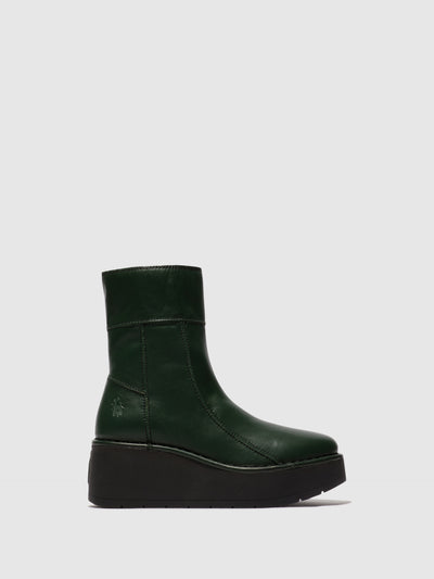 Zip Up Ankle Boots HANN248FLY DK GREEN