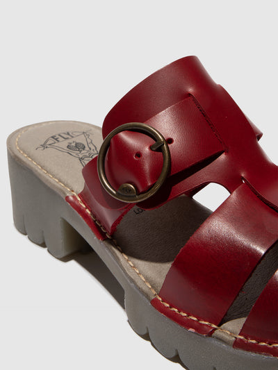 Buckle Mules ENVY521FLY RED
